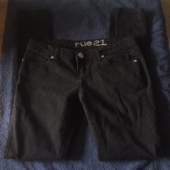 Rue 21 Black Skinny Jeans 3/4 - Picture 1 of 5